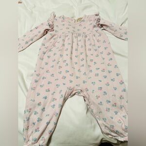 TBBC The Beaufort Bonnet Company pink floral jumpsuit, Size 18-24M! 🎀
